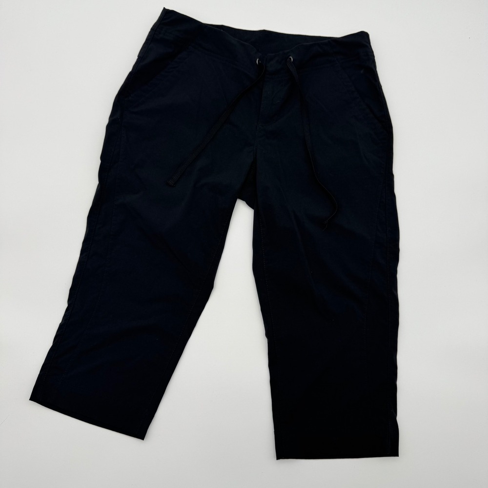 Columbia Womens Black Capri Hiking Pants Drawstring Outdoor Crop Trousers Size 4